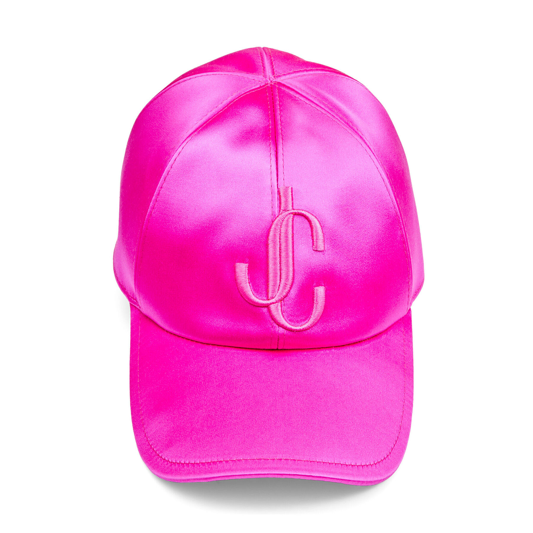 Fuchsia Satin Baseball Cap with JC 