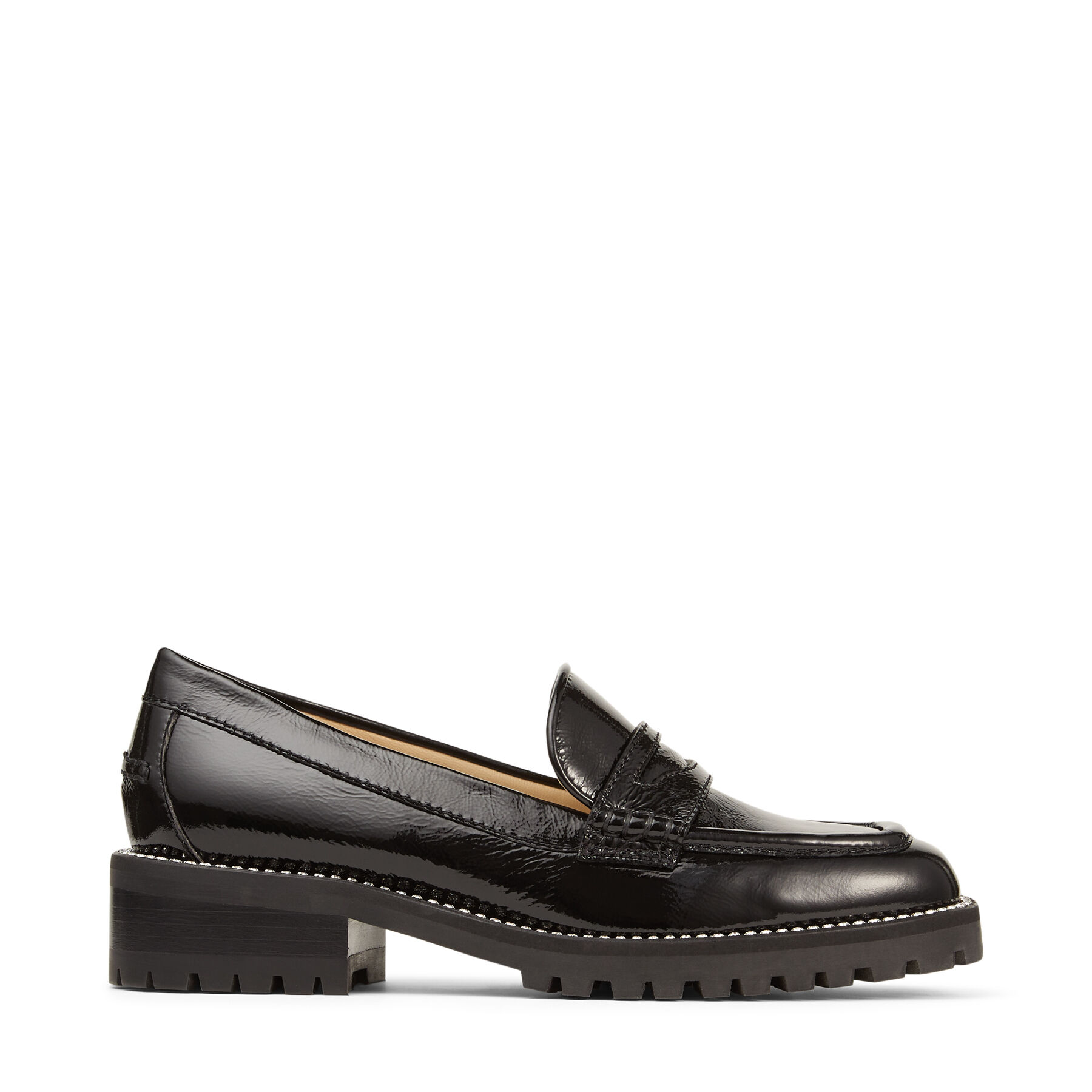 Black Naplack Loafers with Crystal Embellishment | DEANNA 30 | Autumn ...