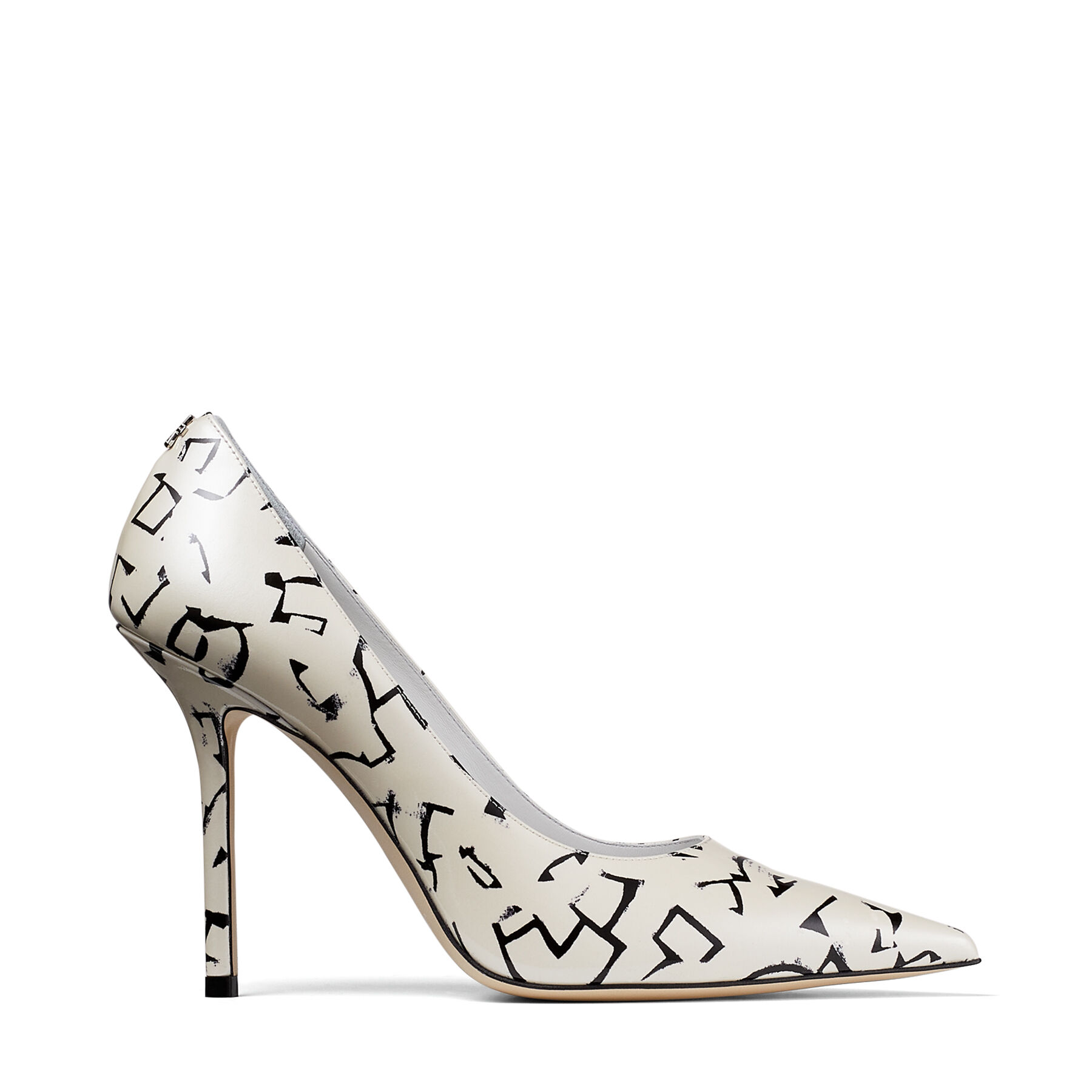 byld Regelmæssighed Dodge White and Black Artwork Printed Patent Leather Pumps | LOVE 100 | JIMMY CHOO  / ERIC HAZE CURATED BY POGGY | JIMMY CHOO
