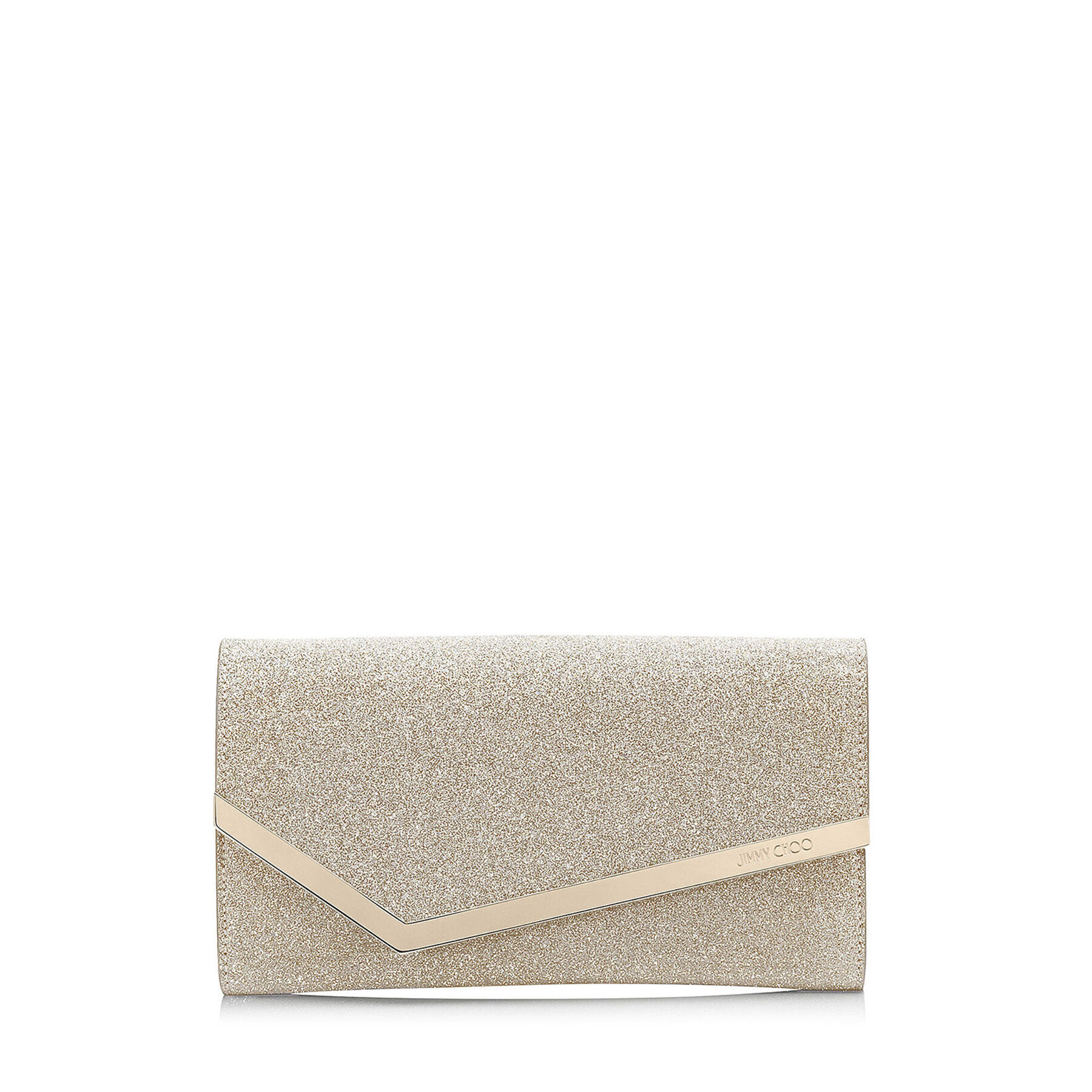 Platinum Ice Dusty Glitter Clutch Bag | Emmie | Pre Fall 18 | JIMMY CHOO