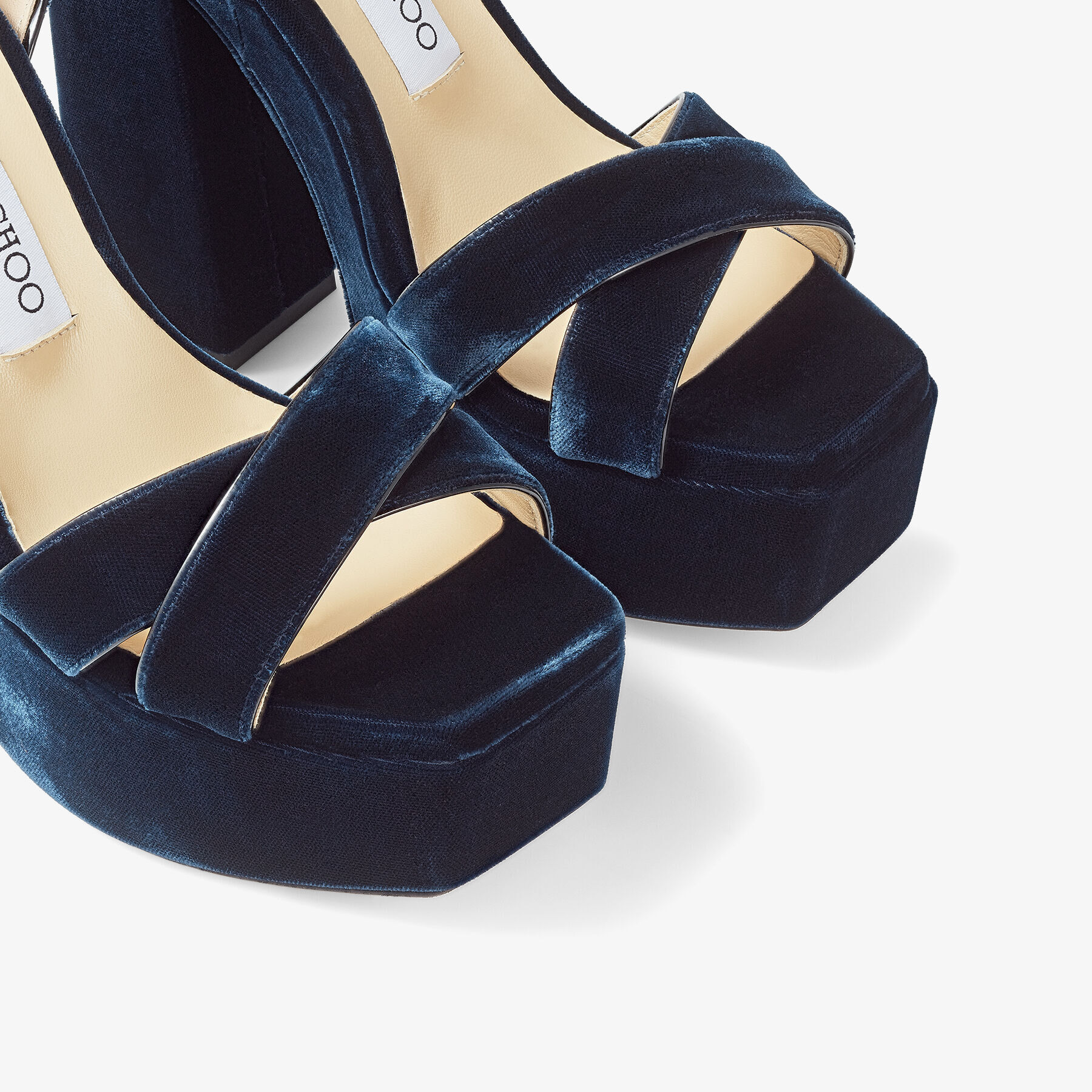 Navy Velvet Platform Sandals | GAIA 140 | Winter 2021 Collection 