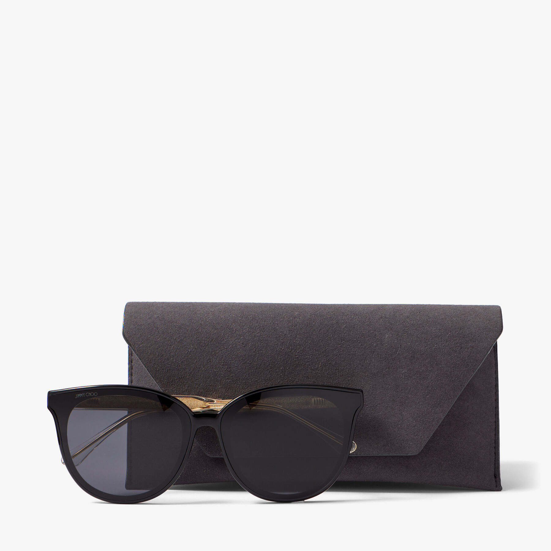 Black Oval-Frame Sunglasses with Repeat Logo | JAIME | Autumn 2021 