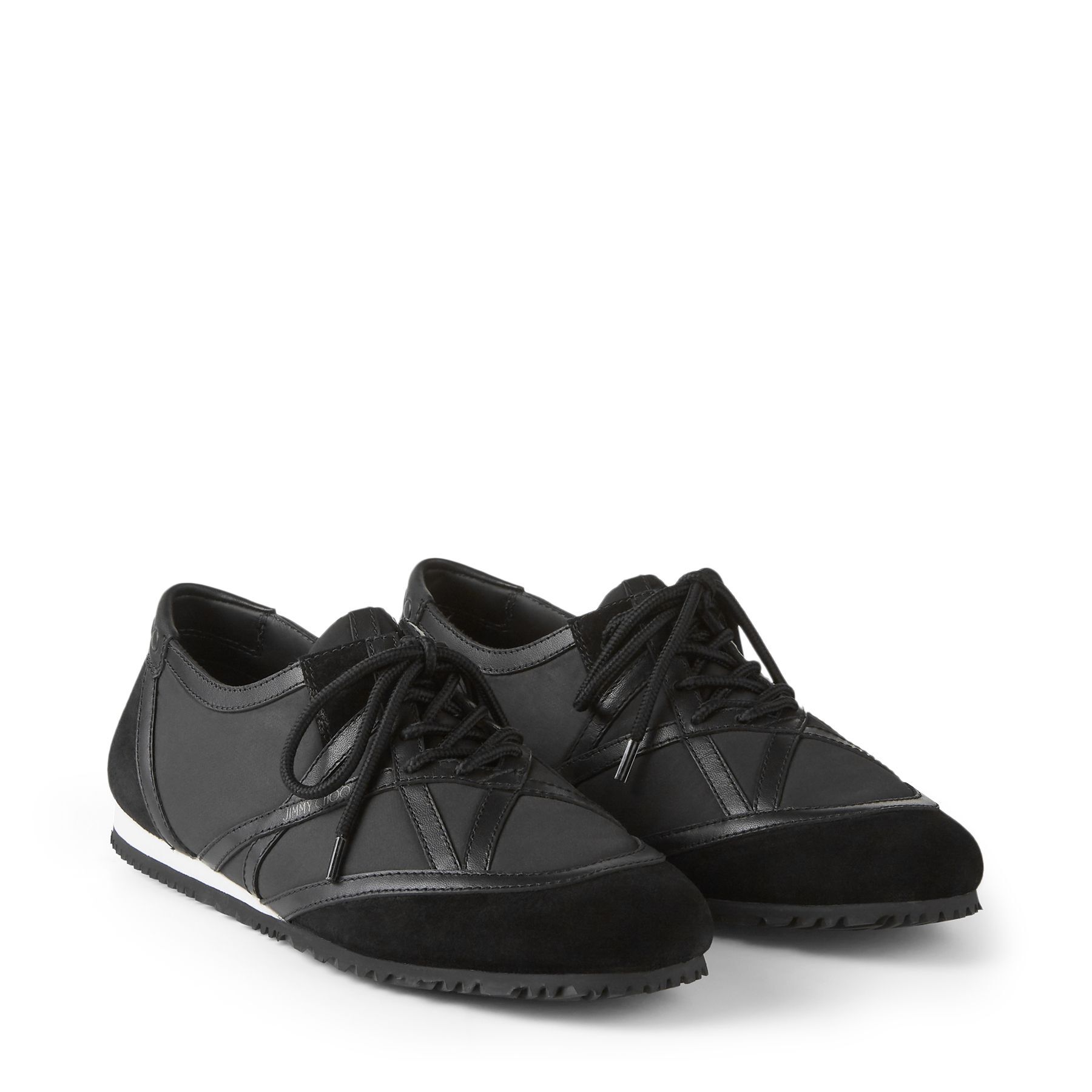 Black Crosta Suede, Calf Leather and Nylon Low-Top Trainers | KATO/F ...