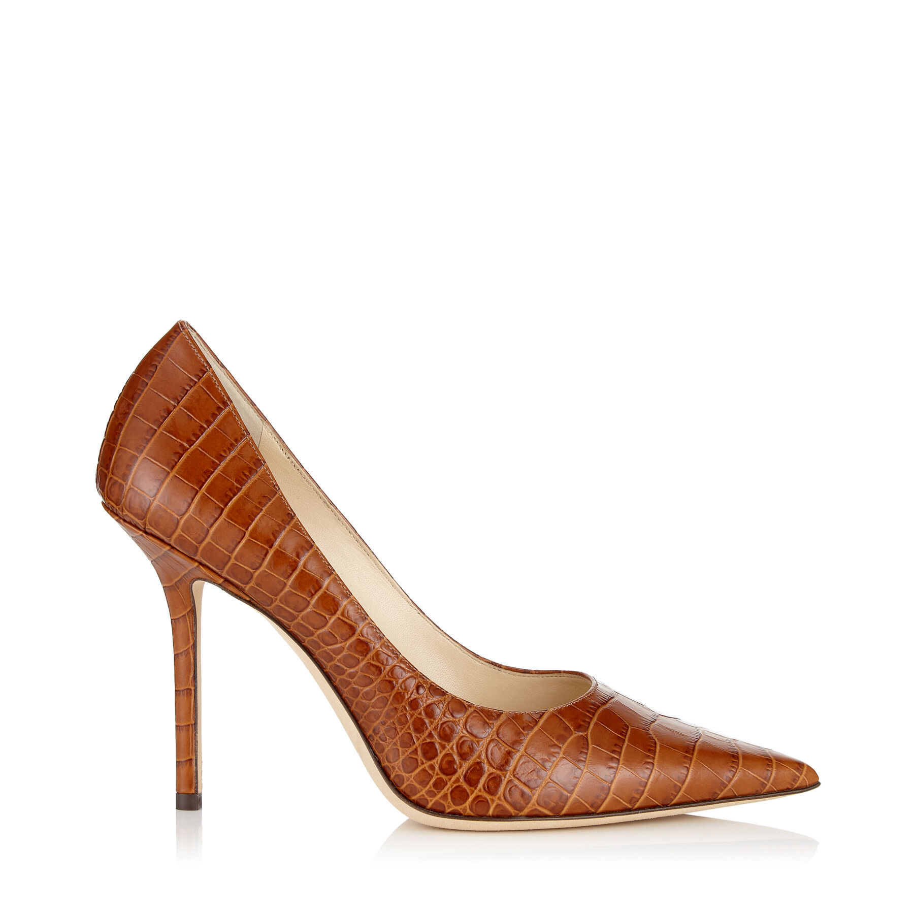 Cuoio Croc Embossed Leather Pointy Toe 