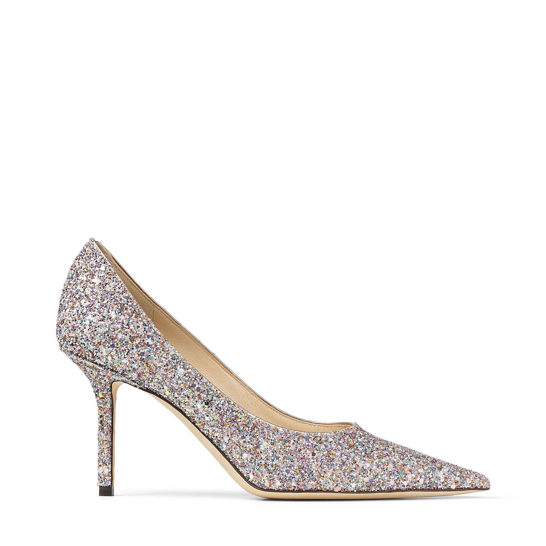 Luminous Glow-In-The-Dark Glitter Fabric Pointed-Toe Pumps with JC Button | LOVE 85| Autumn-Winter 2020 | CHOO