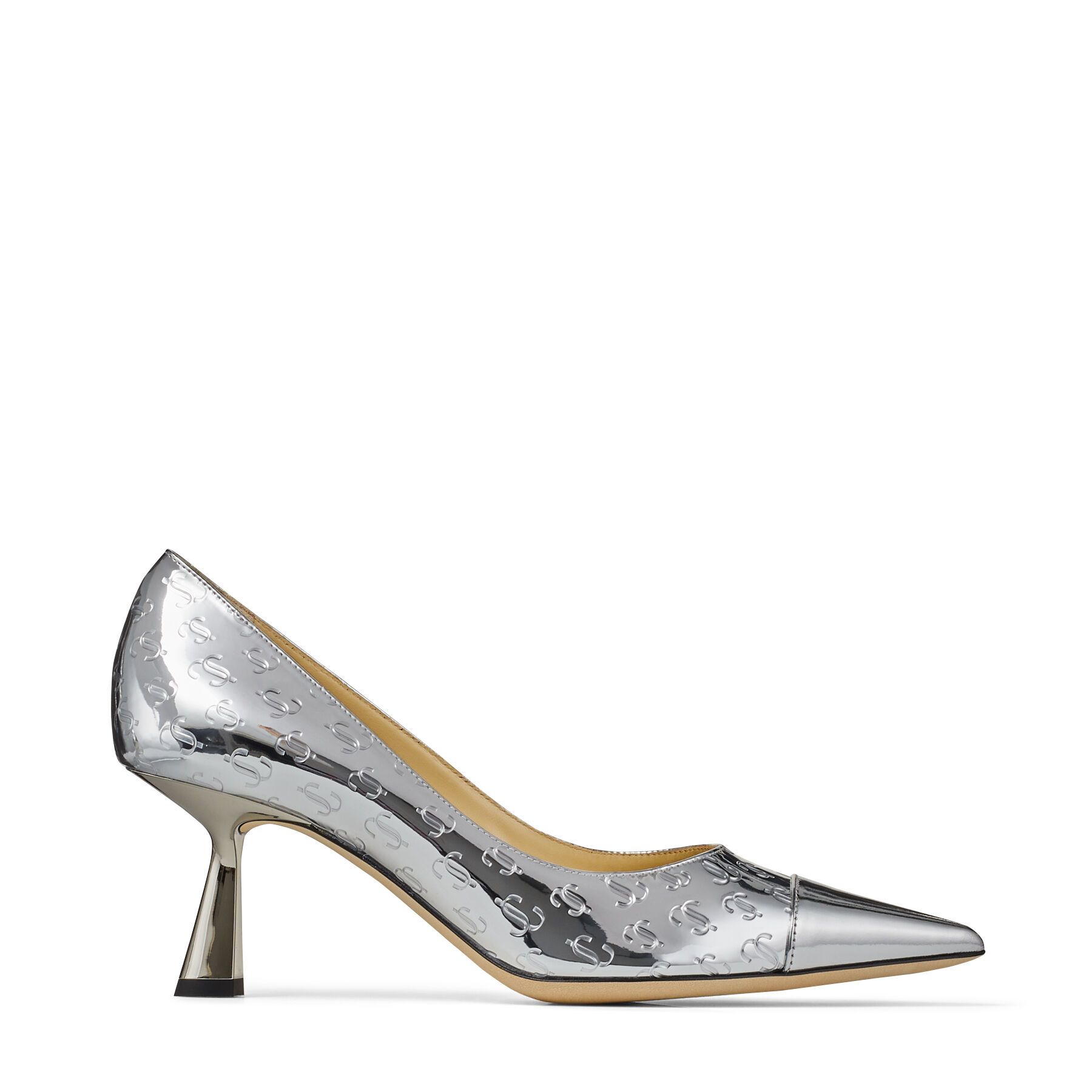 silver leather pumps