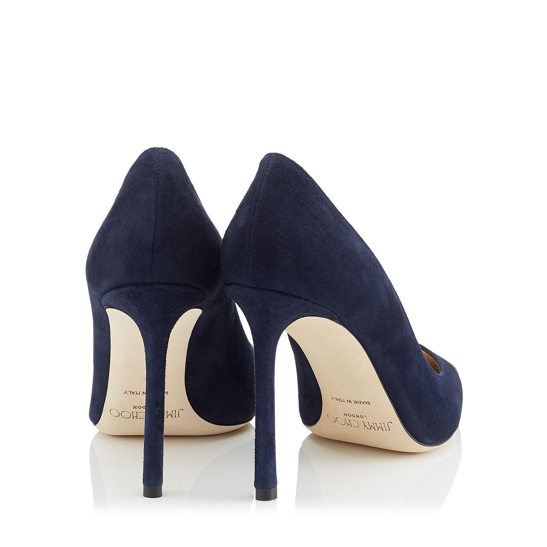 Navy Suede Pointed Pumps | Romy 100 | Autumn Winter 16 | JIMMY CHOO
