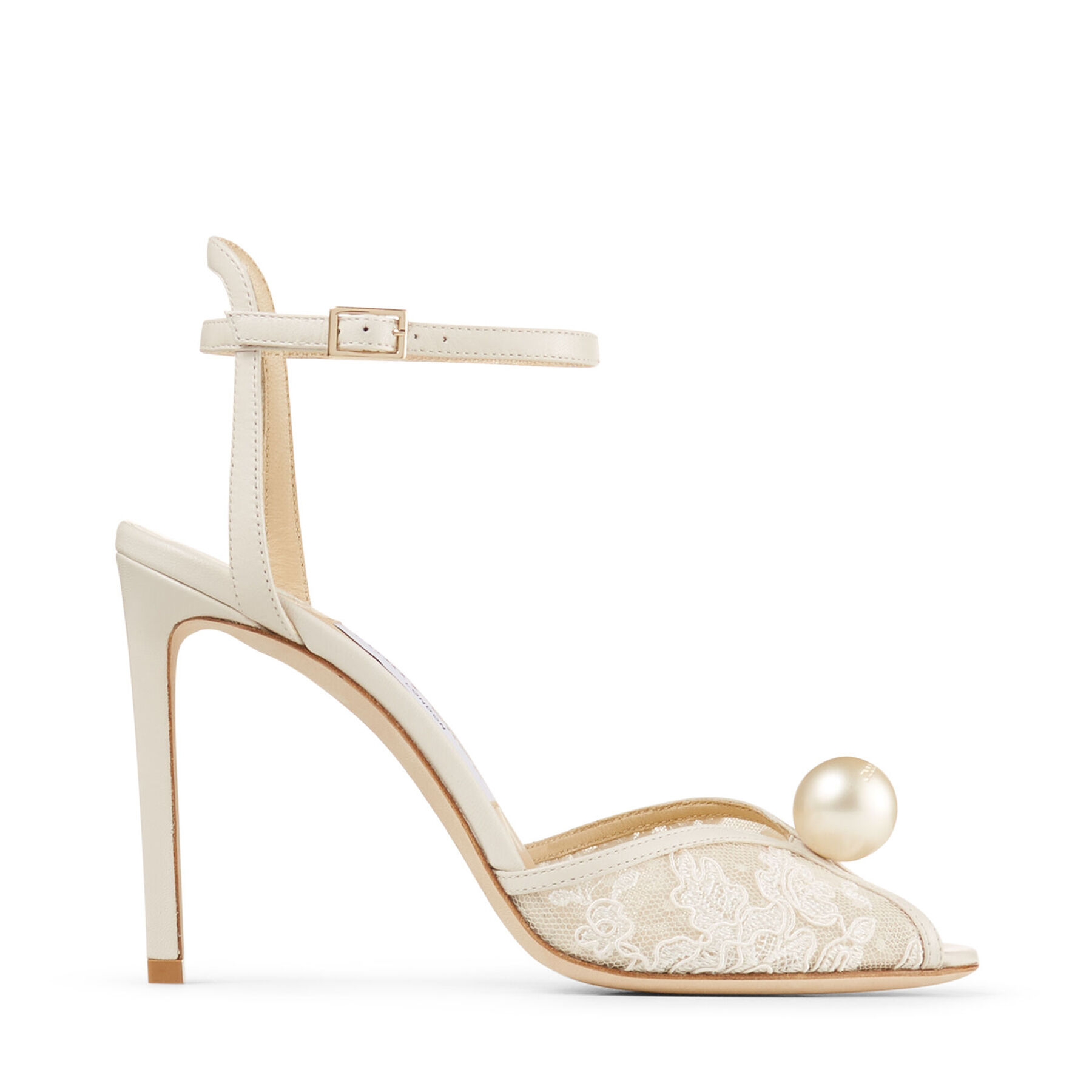 Lace Sandals with Pearl Detail|SACORA 100 '20 |JIMMY CHOO