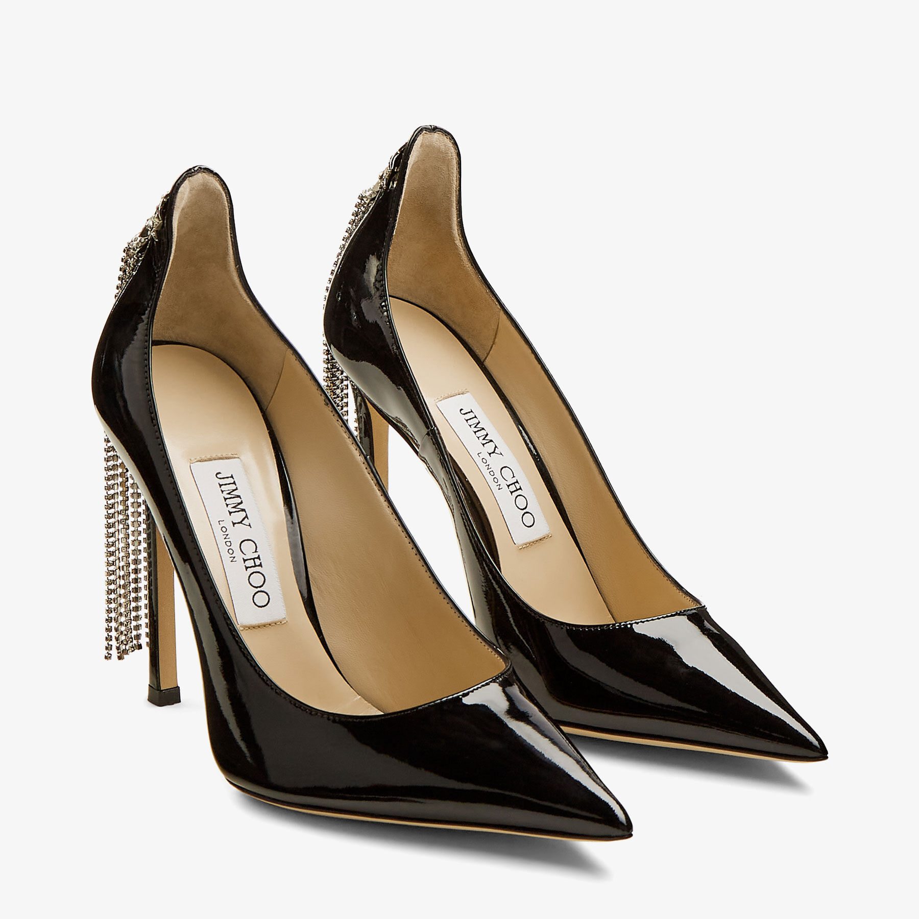 Black Soft Patent Pumps with Crystal Star Chandelier Accessory | SPRUCE ...