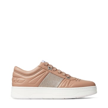 jimmy choo rose gold trainers