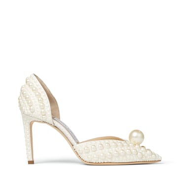 White and gold wedding shoes