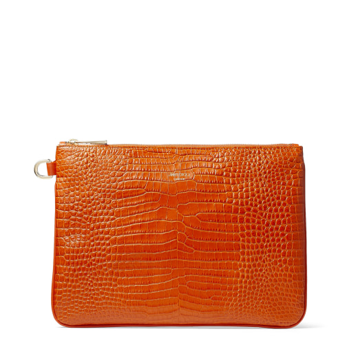 burnt orange clutch bag