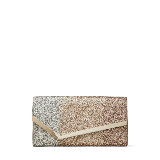 rose gold glitter clutch