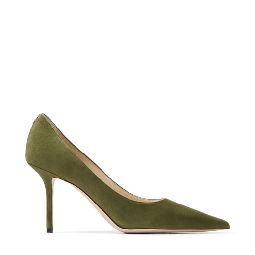 Olive suede pumps clearance