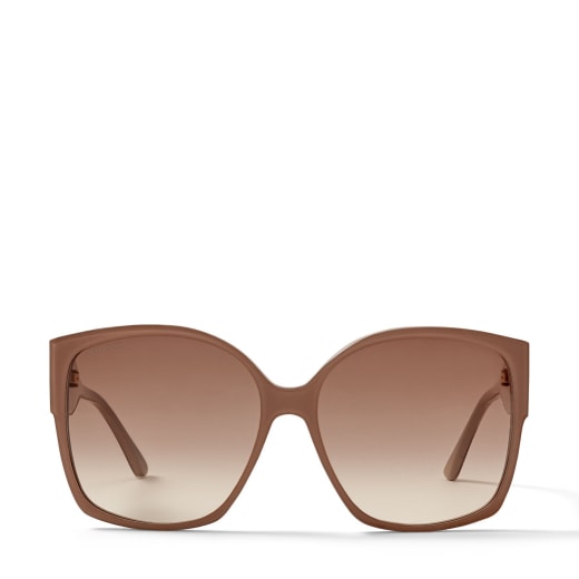 Eckige Sonnenbrille In Nude Mit Jc Kristall Logo Noemi Fruhjahr Sommer 2021 Jimmy Choo
