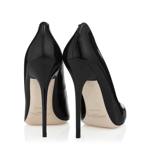 Black Patent Leather Pointed Designer Pumps | Anouk | JIMMY CHOO