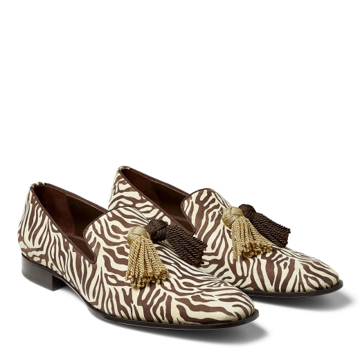 Quartz Mix Animal Graphic Printed Leather Loafers | FOXLEY/M | Jimmy ...