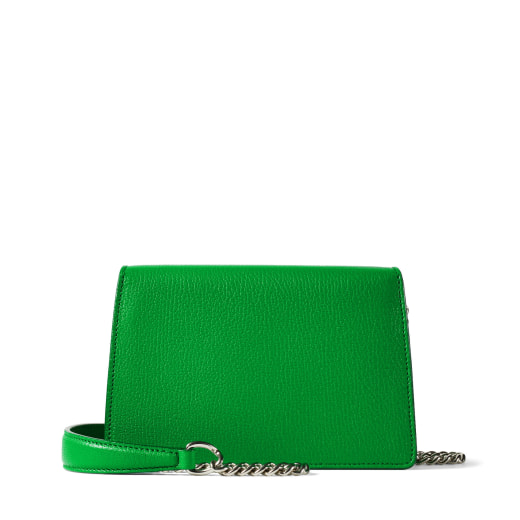 Malachite Goat Leather and Suede Crossbody Bag with Crystal Buckle ...