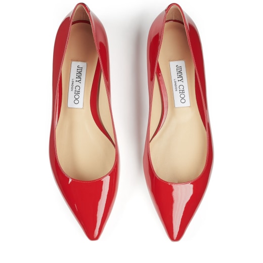 Red Patent Leather Pointed-Toe Flats | ROMY FLAT | Women's Collection ...
