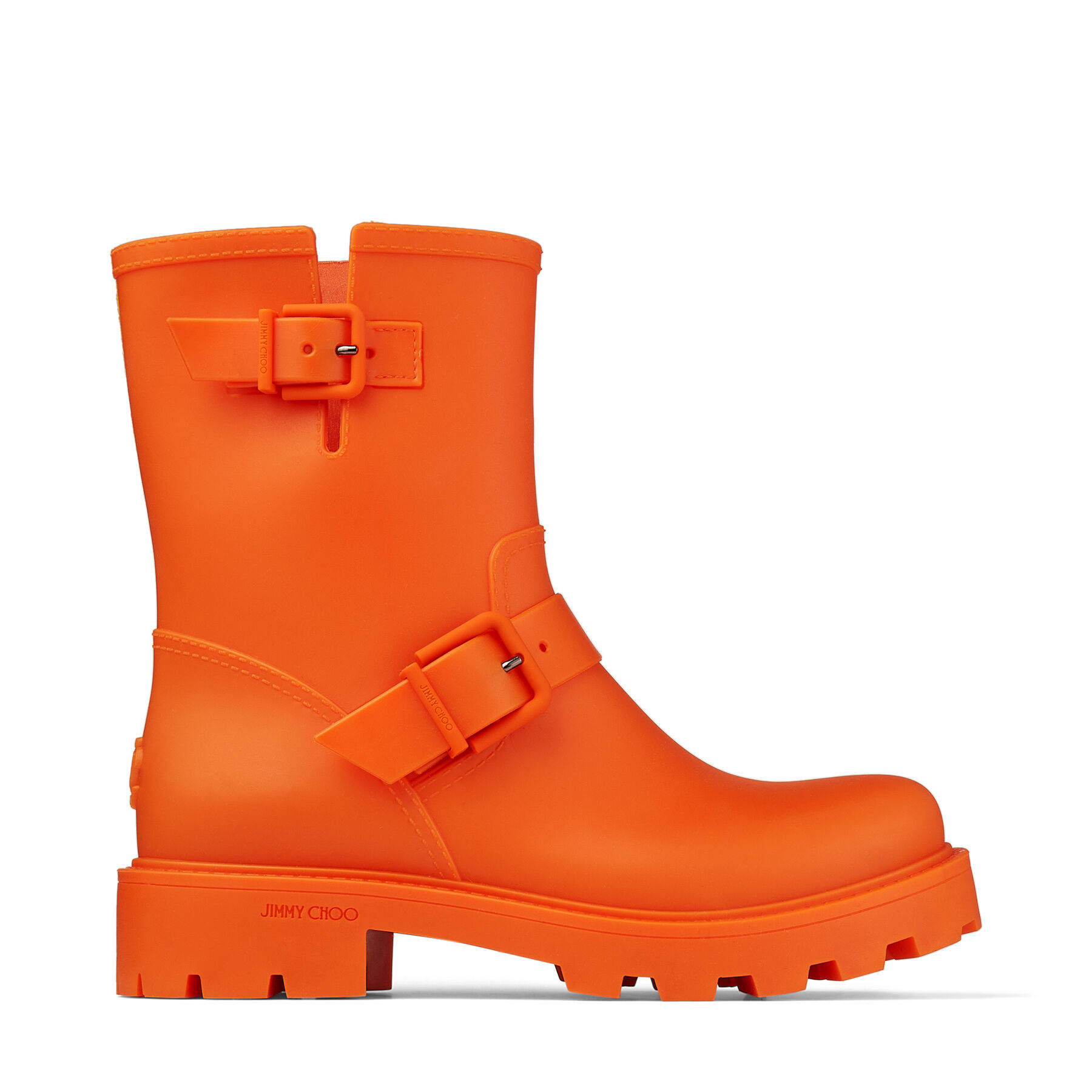 orange rain boots