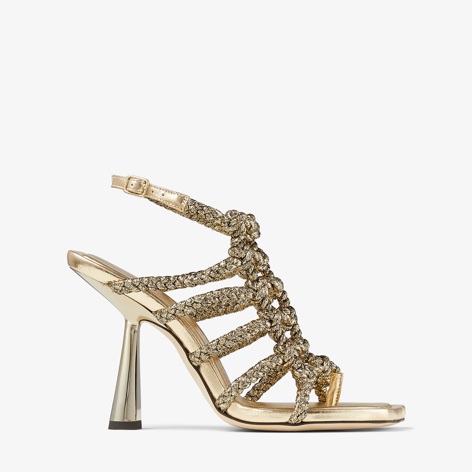 Gold Metallic Lurex Sandals | IZOBEL 