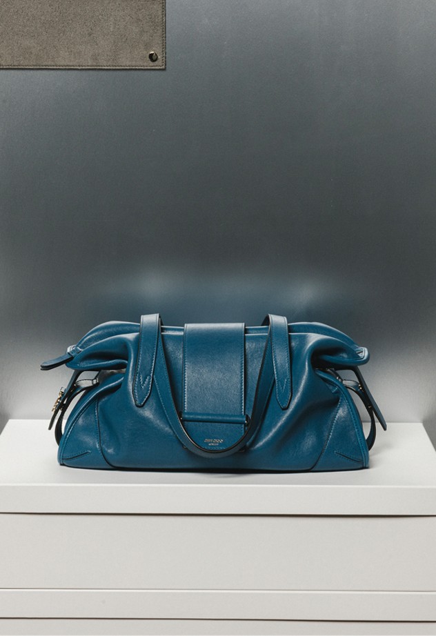 Collage of runway and detail shots from Jimmy Choo Spring 2026 at Milan Fashion Week, showcasing footwear, handbags, and guests in eveningwear.