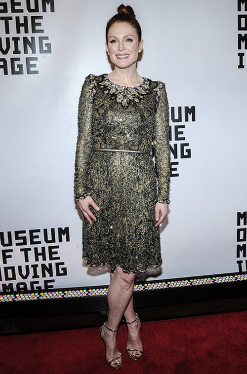 Julianne Moore Wearing Minny Spotted Choo World Jimmy Choo