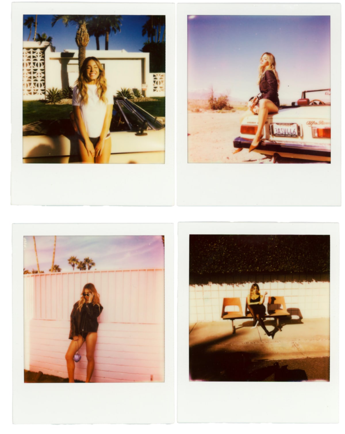 Jimmy Choo models style embellished heeled pumps and hold crystal-embellished mini bags