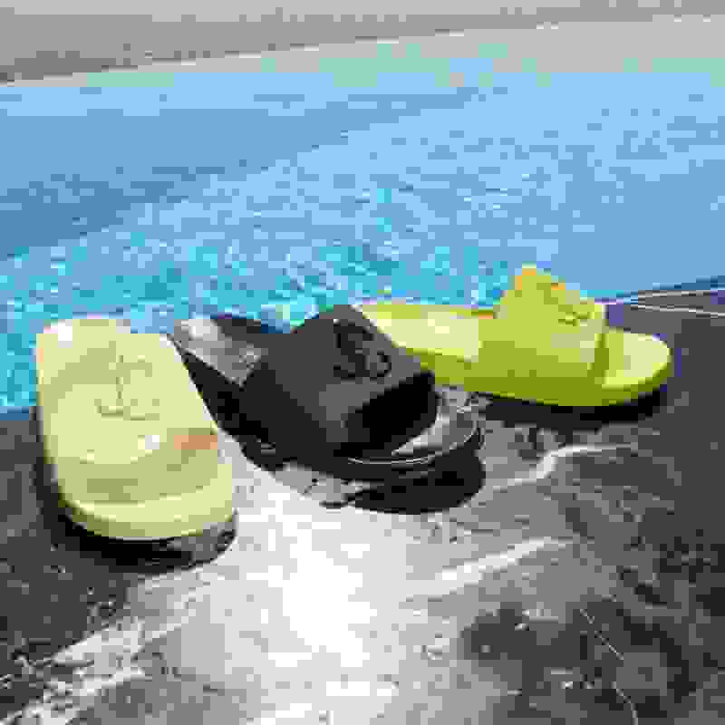 Jimmy Choo men's rubber slides in three colours