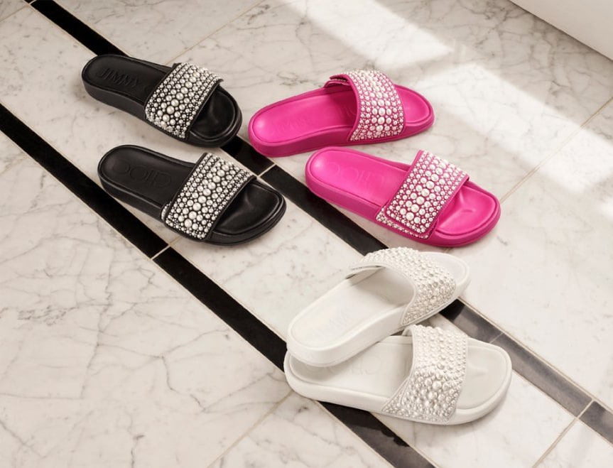 jimmy choo pearl sliders
