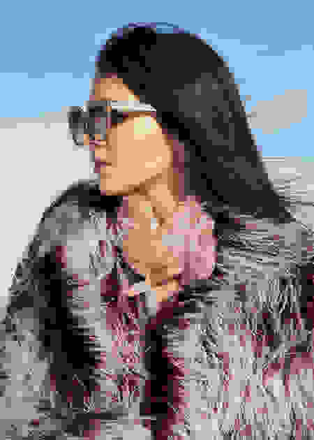 Influencer Doina Ciobanu wearing Jimmy Choo NITA sunglasses 