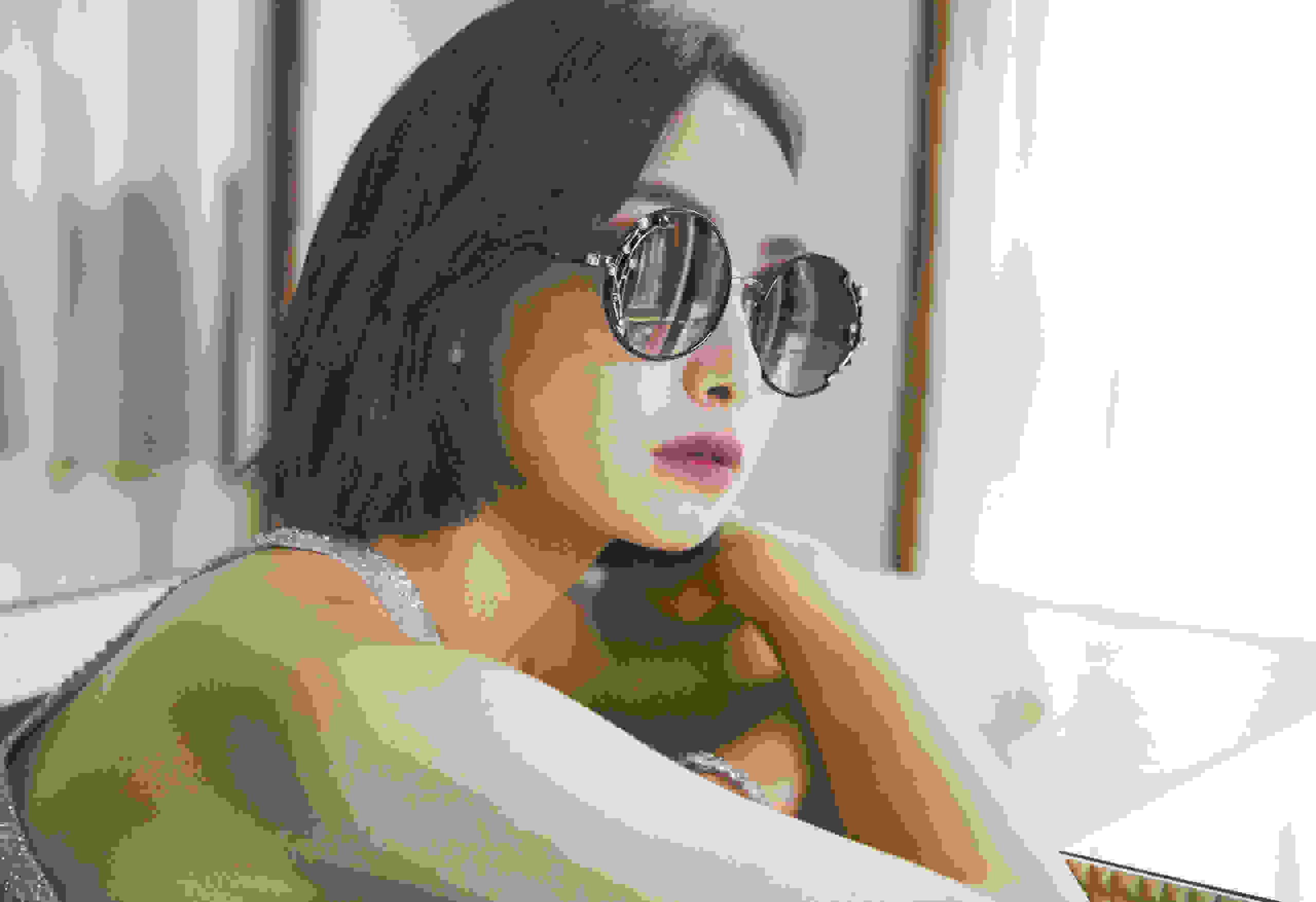 Victoria Song Qian wearing Jimmy Choo GEMA sunglasses