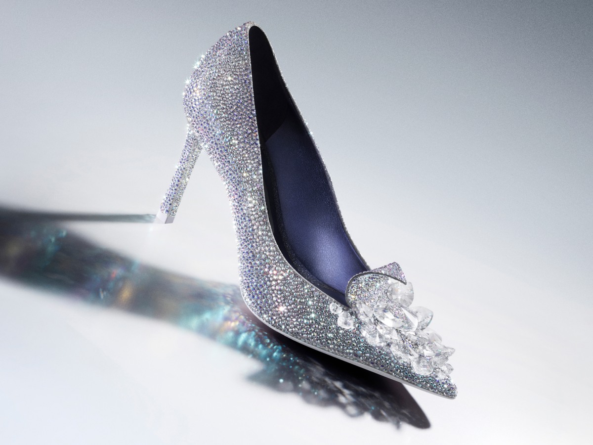 Jimmy Choo Swarovski crystal-encrusted Saeda shoes and Bon Bon handbag