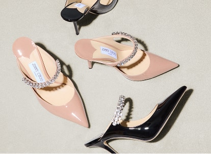 Jimmy Choo Swarovski crystal-encrusted Saeda shoes and Bon Bon handbag