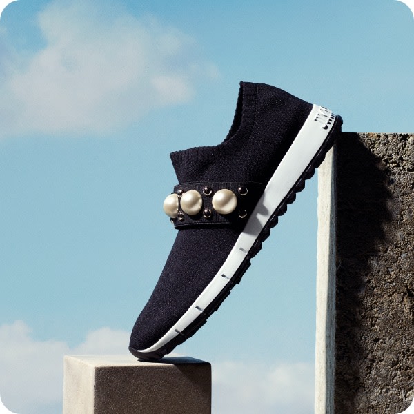 Jimmy Choo women's sneaker with pearl embellishment