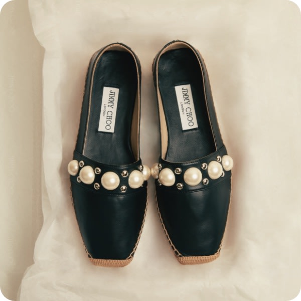 Jimmy Choo women's espadrilles with pearl embellishment