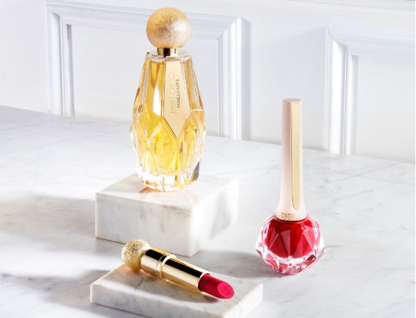 Jimmy Choo women’s beauty collection featuring fragrance, lipstick and nail polish